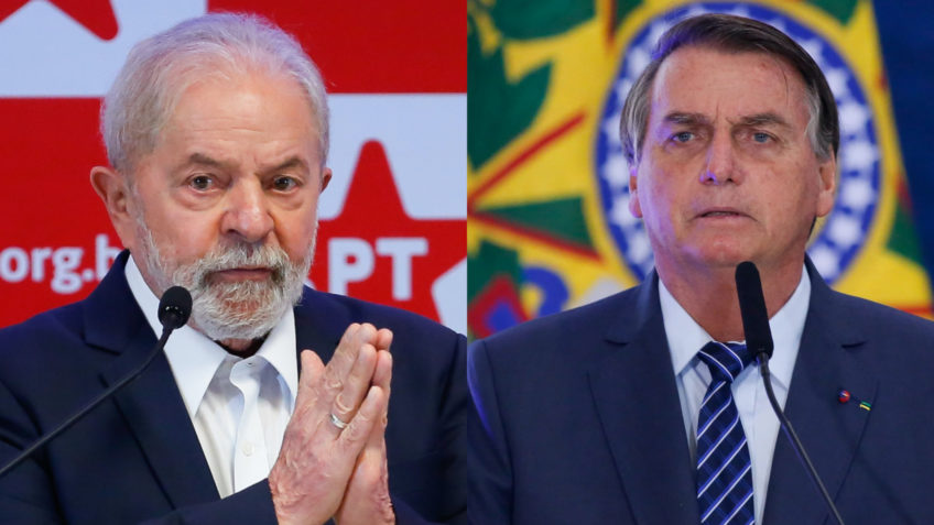 Ex-presidentes Luiz Inácio Lula da Silva e Jair Bolsonaro