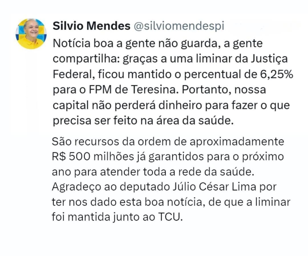 Postagem de Silvio Mendes