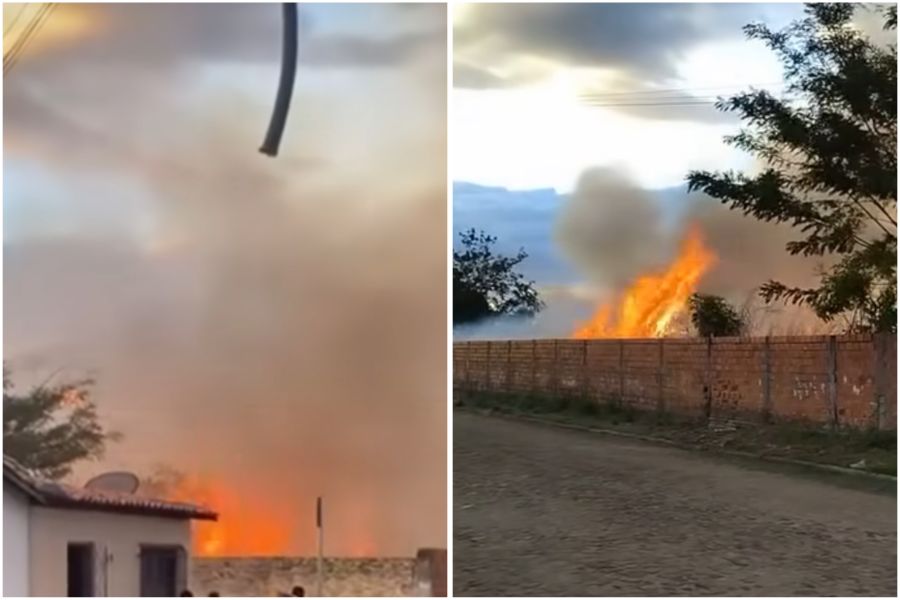Incêndio atinge terreno do quartel da PM em Campo Maior-PI