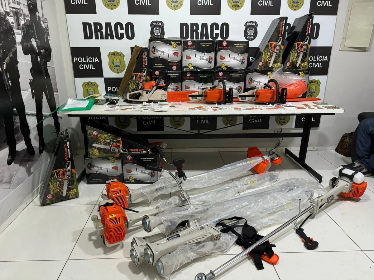 Equipamentos apreendidos pelo DRACO