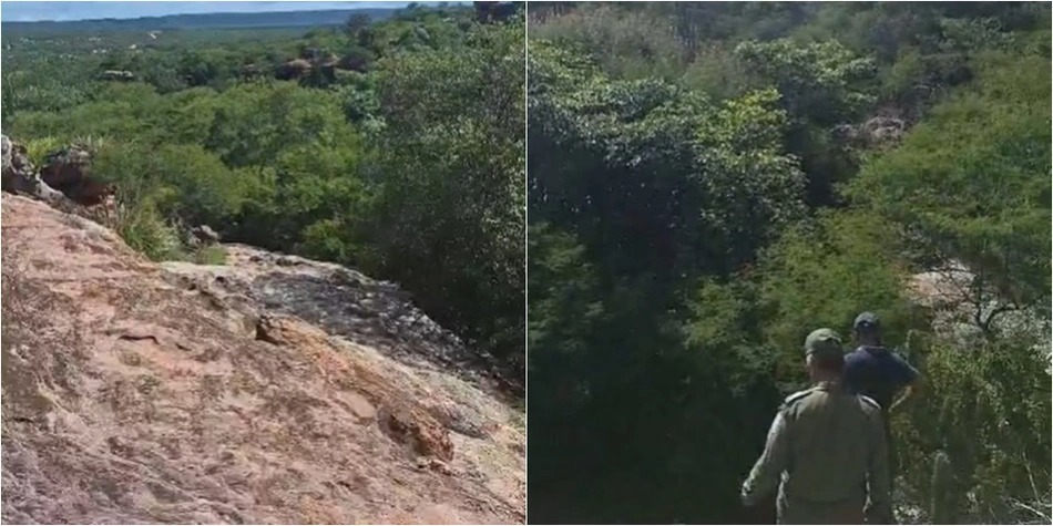 Penhasco de onde Gustavo Henrique foi empurrado